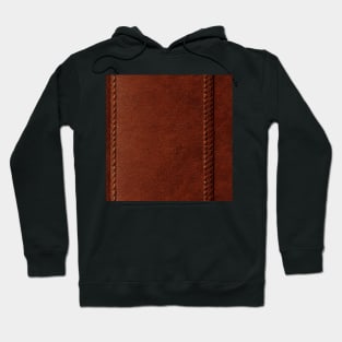 Brown Imitation leather with stitching, natural and ecological leather print #19 Hoodie